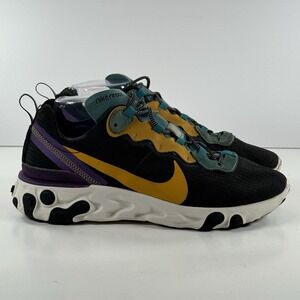 Nike React Element 55 PRM Black Mineral Cyan Running Shoes CI9593-002‎ Size 8.5